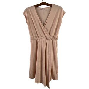 Alya Faux Wrap Mini Dress Womens XS Cap Sleeve V-Neck Modal Blend Summer